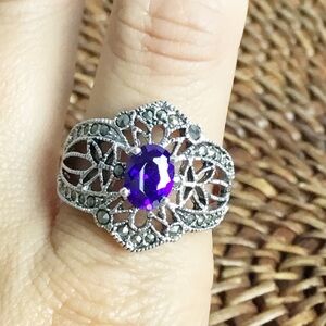 Park Lane Purple Sterling Silver Ring With Amethyst Size 9 New